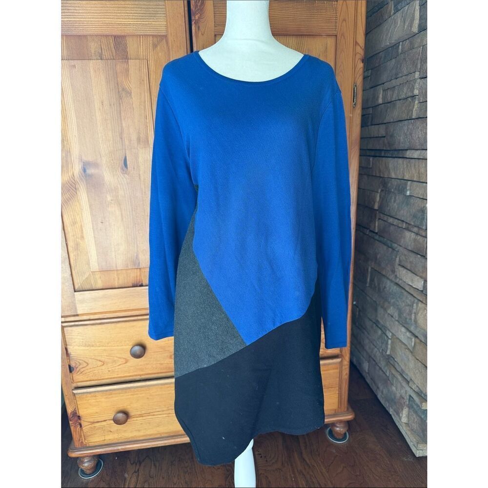 Alfani Colorblock Blue Knit Dress